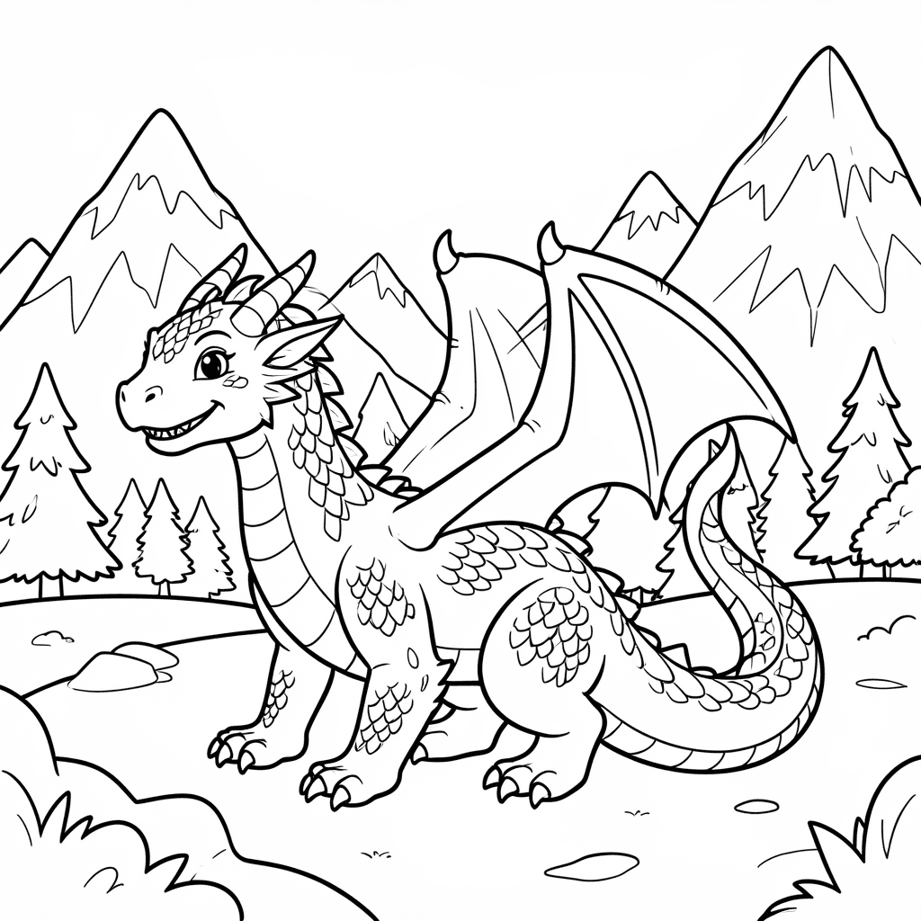 Free Printable Dragon Coloring Page