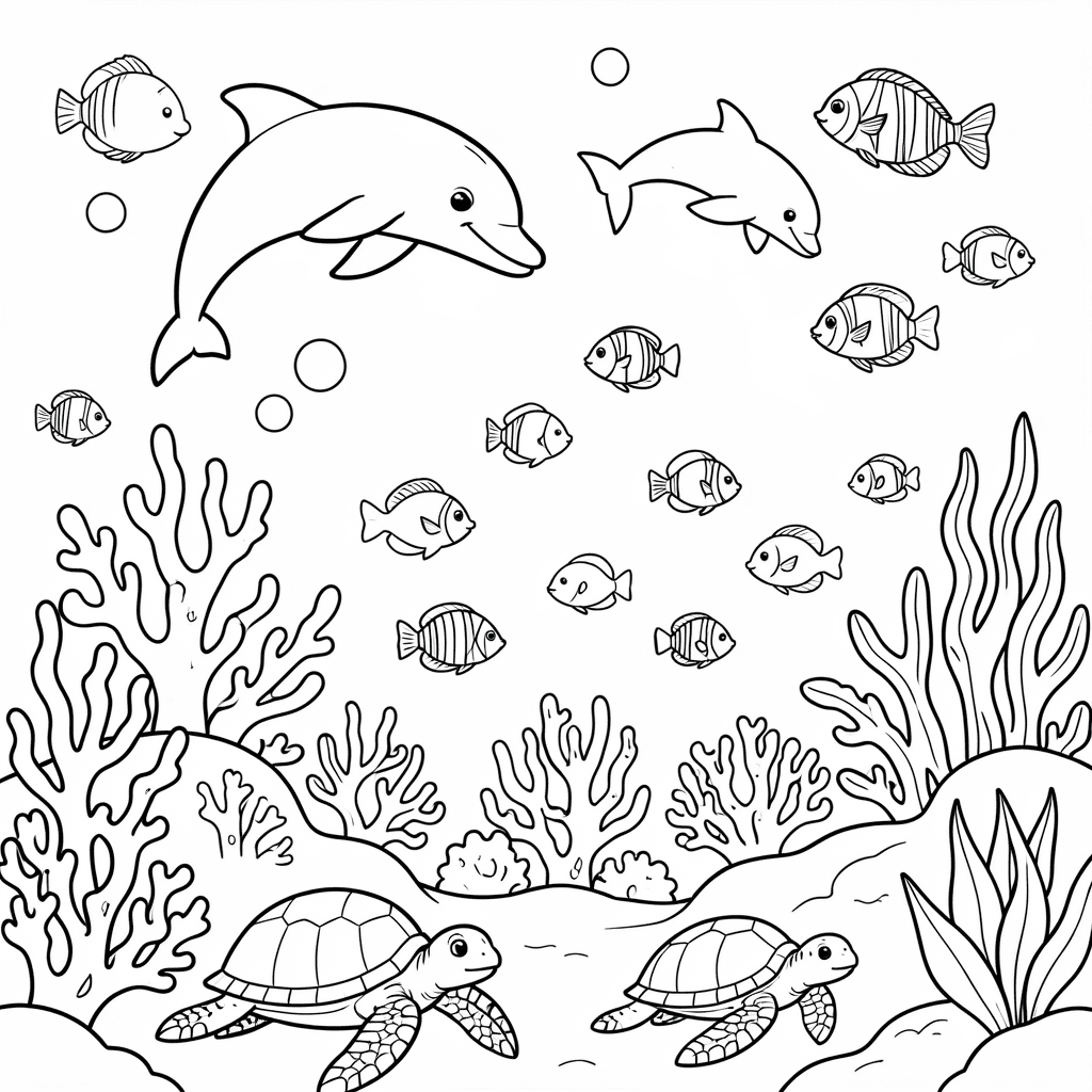 Free Printable Ocean Life Coloring Page