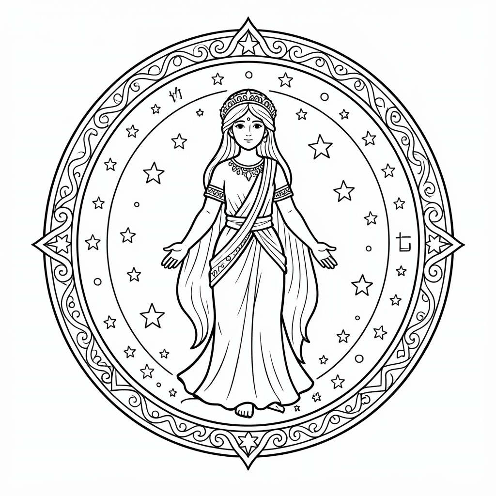 Free Printable Virgo Zodiac Coloring Page