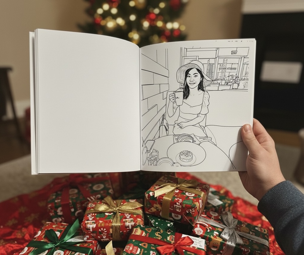 EverFold Christmas personalised colouring book