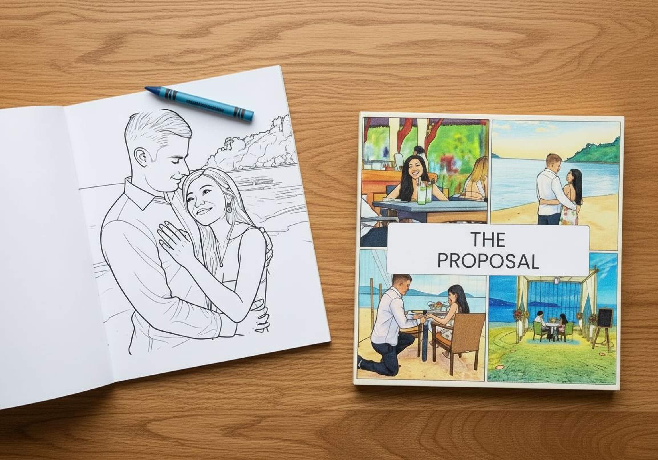 Kids colouring books from family photos